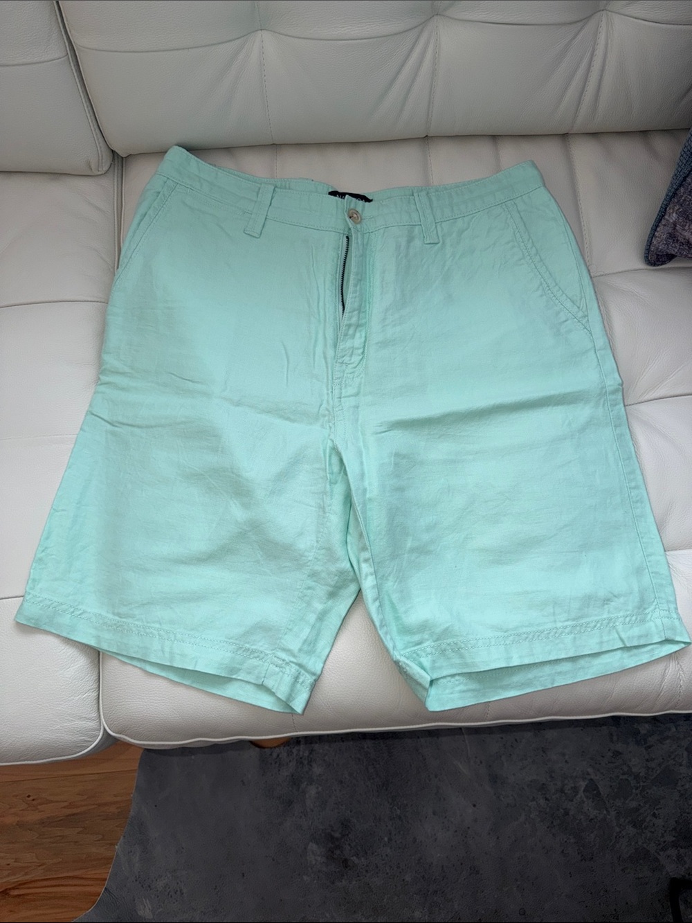 Men's Casual Mint Green Linen Shorts